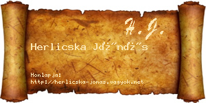 Herlicska Jónás névjegykártya